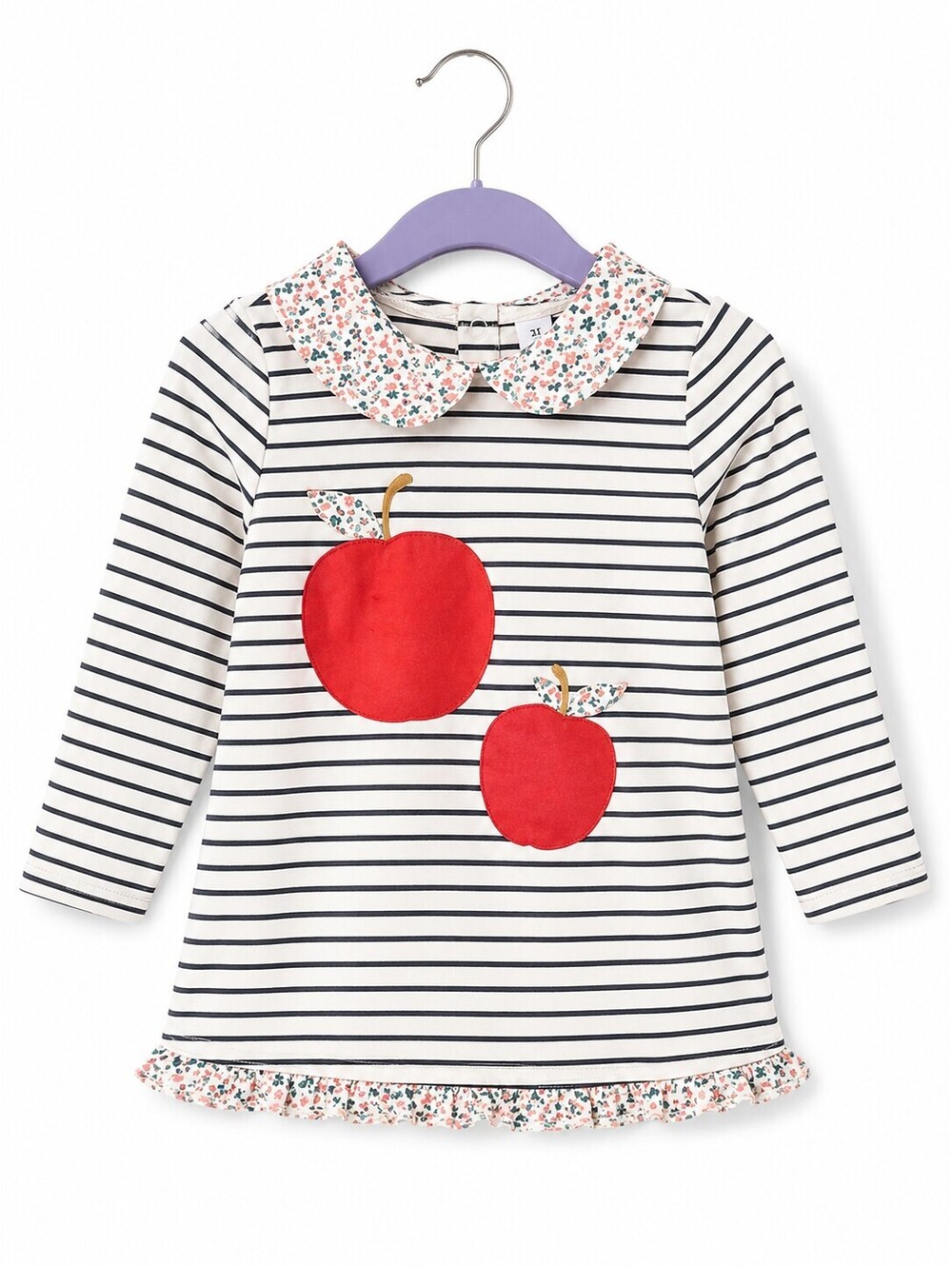 18 month Starting Out Girls' Long Sleeve Striped Top with Apple Appliqué